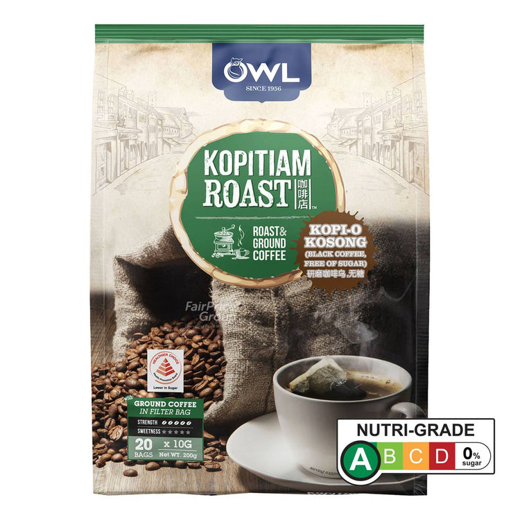 Owl Kopitiam Roast & Ground Coffee Bags - Kopi-O Kosong