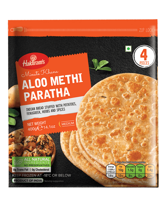 HALDIRAM Aloo Methi Paratha 400gm 4pcs