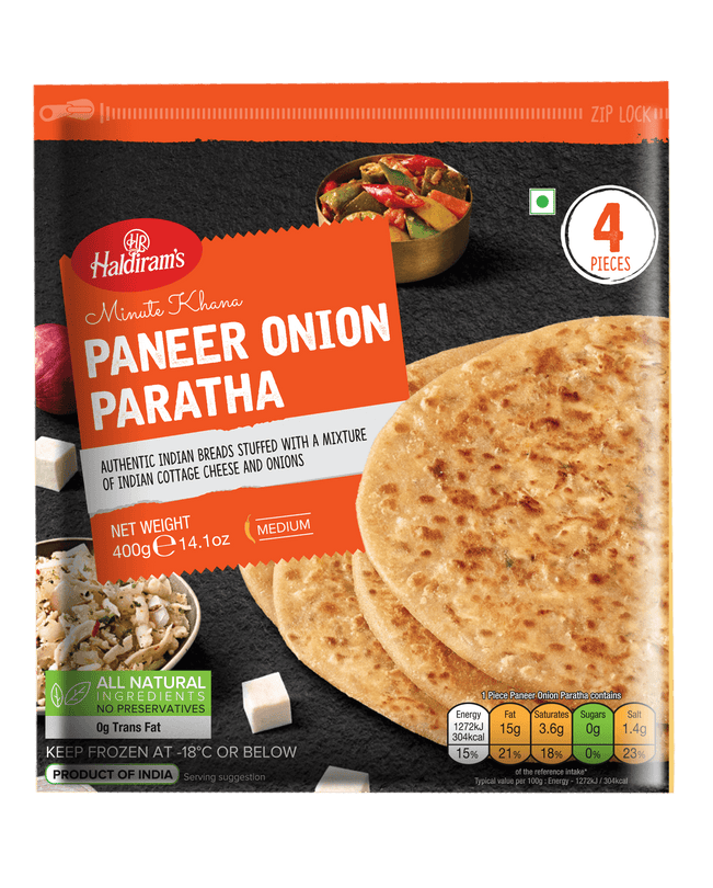 HALDIRAM Paneer Onion Paratha  400gm 4pcs